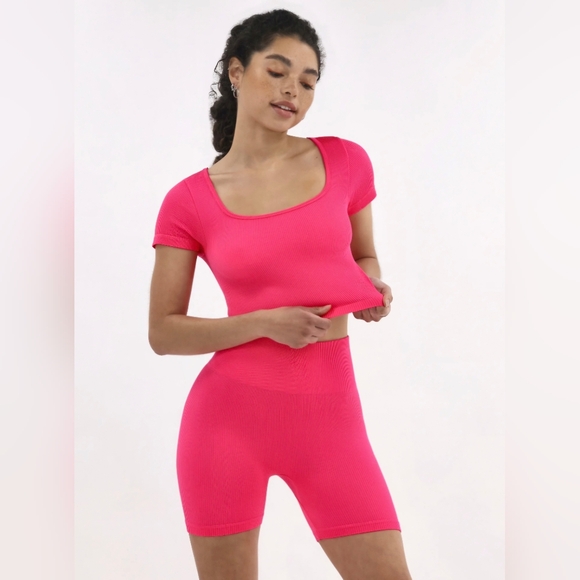 NOBO Pants - NWT NoBo XXL Vibrant Pink Ribbed Two-Piece Set